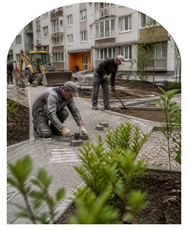 Благоустройство двора многоквартирного дома в Белгороде